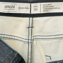 Pre Owned Armani Collezioni Navy Blue Denim J15 Slim Fit Jeans L Waist 33"