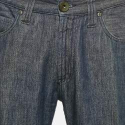 Pre Owned Armani Collezioni Navy Blue Denim J15 Slim Fit Jeans L Waist 33"