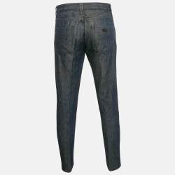 Pre Owned Armani Collezioni Navy Blue Denim J15 Slim Fit Jeans L Waist 33"