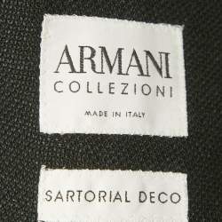 Armani Collezioni Black Linen Blend Sartorial Deco Blazer L