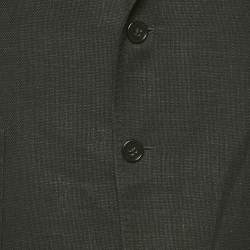 Armani Collezioni Black Linen Blend Sartorial Deco Blazer L