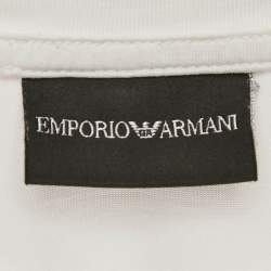 Armani Collezioni White Logo Embroidered Jersey T-Shirt XS