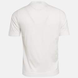 Armani Collezioni White Logo Embroidered Jersey T-Shirt XS