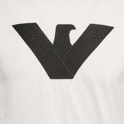 Armani Collezioni White Logo Embroidered Jersey T-Shirt XS