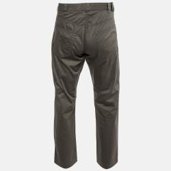 Armani Collezioni Grey Cotton Regular Fit Pants L/Waist 34"