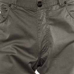 Armani Collezioni Grey Cotton Regular Fit Pants L/Waist 34"