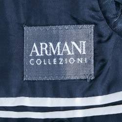 Pre Owned Armani Collezioni Navy Blue Pinstriped Wool Suit S