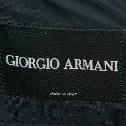 Pre Owned Armani Collezioni Midnight Blue Stripe Wool Borgo Pants Suit 4XL