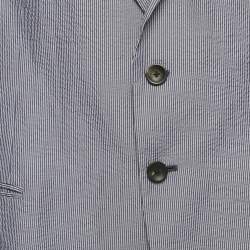 Pre Owned Armani Collezioni Blue Stripe Seersucker Cotton Blazer XL
