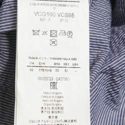 Pre Owned Armani Collezioni Blue Stripe Seersucker Cotton Blazer XL