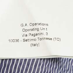 Pre Owned Armani Collezioni Blue Stripe Seersucker Cotton Blazer XL