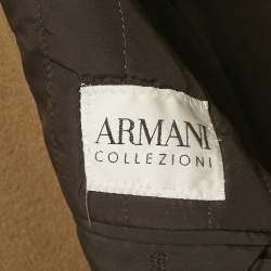 Pre Owned Armani Collezioni Brown Wool Double Breasted Coat M