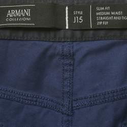 Pre Owned Armani Collezioni Navy Blue Cotton Slim Fit J15 Jeans M