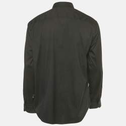 Pre Owned Armani Collezioni Black Cotton Blend Full Sleeve Shirt XL