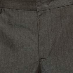 Pre Owned Armani Collezioni Grey Wool Regular Fit Pants XL