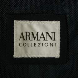 Pre Owned Armani Collezioni Navy Blue Nylon Zip-Up Jacket XL