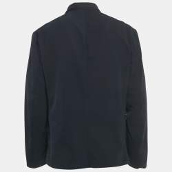Pre Owned Armani Collezioni Navy Blue Nylon Zip-Up Jacket XL
