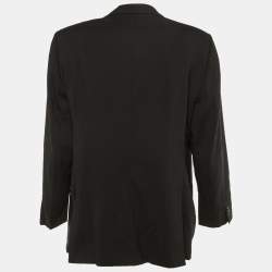 Pre Owned Armani Collezioni Black Wool Single Breasted Blazer 4XL