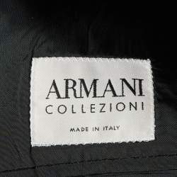 Pre Owned Armani Collezioni Black Wool Single Breasted Blazer 4XL