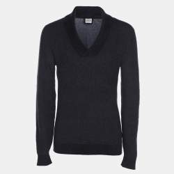 Pre Owned Armani Collezioni Blue Wool Blend Sweater M