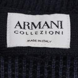 Pre Owned Armani Collezioni Blue Wool Blend Sweater M