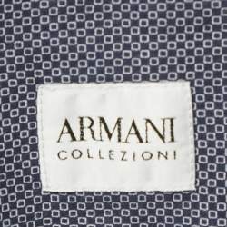 مملوكة مسبقًا Armani Collezioni Blue Patterned Cotton Long Sleeve Shirt M