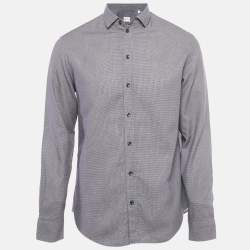 مملوكة مسبقًا Armani Collezioni Blue Patterned Cotton Long Sleeve Shirt M