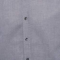 مملوكة مسبقًا Armani Collezioni Blue Patterned Cotton Long Sleeve Shirt M