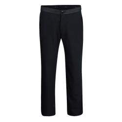 Pre Owned Armani Collezioni Black Buckled Waist Detail Tailored Trousers L