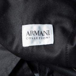 Pre Owned Armani Collezioni Black Buckled Waist Detail Tailored Trousers L