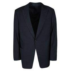 Pre Owned Armani Collezioni Navy Blue Wool Tailored Regualr Fit Blazer 3XL
