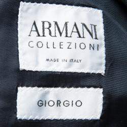 Pre Owned Armani Collezioni Navy Blue Wool Tailored Regualr Fit Blazer 3XL