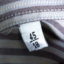 Pre Owned Armani Collezioni Grey Striped Cotton Long Sleeve Button Front Shirt 4XL