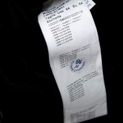 Pre Owned Armani Collezioni Black Faux Leather Shearling Lined Hooded Overcoat XXL