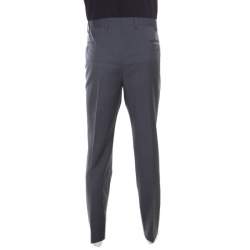 Armani Collezioni Grey Wool Tailored Trousers 4XL 