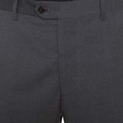 Armani Collezioni Grey Wool Tailored Trousers 4XL 