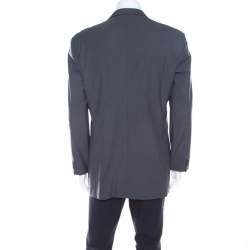 Pre Owned Armani Collezioni Grey Wool Tailored Blazer L