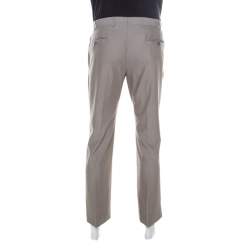 Pre Owned Armani Collezioni Grey Wool Blend Trousers L