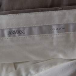 Pre Owned Armani Collezioni Grey Wool Blend Trousers L