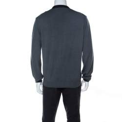 Armani Collezioni Grey Virgin Wool Cardigan XXL