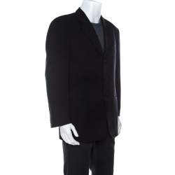Pre Owned Armani Collezioni Navy Blue Wool Single Breasted Blazer XL 