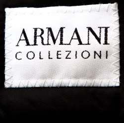 Pre Owned Armani Collezioni Black Zip Front Coat M