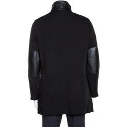Pre Owned Armani Collezioni Black Zip Front Coat M