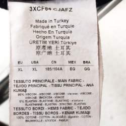 Pre Owned Armani Collezioni Navy Blue Knit Stripe Detail Polo T-Shirt XL