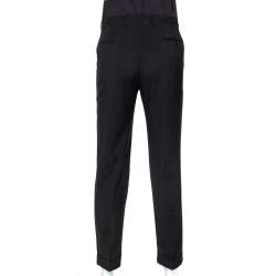 Pre Owned Armani Collezioni Black Wool Blend Tailored Trousers XL
