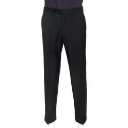 Pre Owned Armani Collezioni Black Wool Blend Tailored Trousers XL