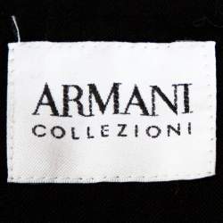 Pre Owned Armani Collezioni Black Wool Blend Tailored Trousers XL