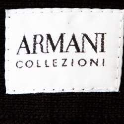 Armani Collezioni Black & Brown Wool Washed Out Effect Sweater M