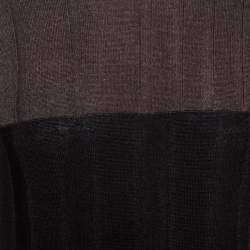 Armani Collezioni Black & Brown Wool Washed Out Effect Sweater M
