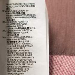 Pre Owned Armani Collezioni Light Pink Melange Linen Two Buttoned Blazer 3XL